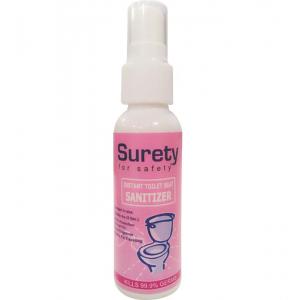 Surety for safety instant toilet seat sanitizer pink